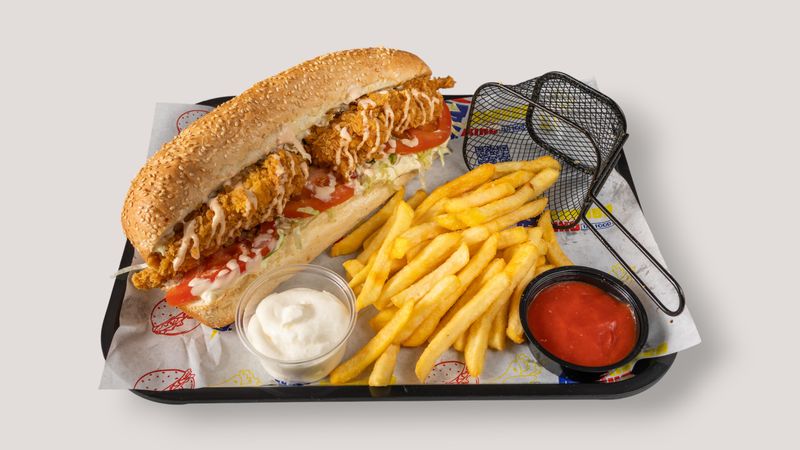 Tender combo with tenders fries and dipping sauces